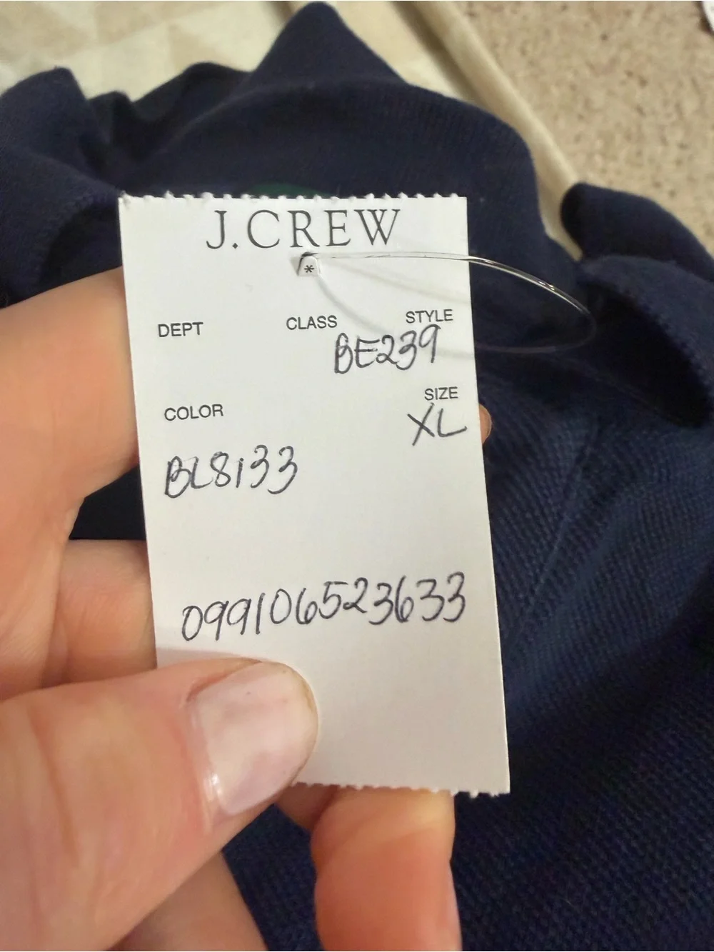 J crew classic pique polo shirt navy blue